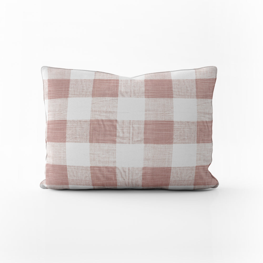 decorative pillows in anderson blush buffalo check plaid oblong 16" x 12"