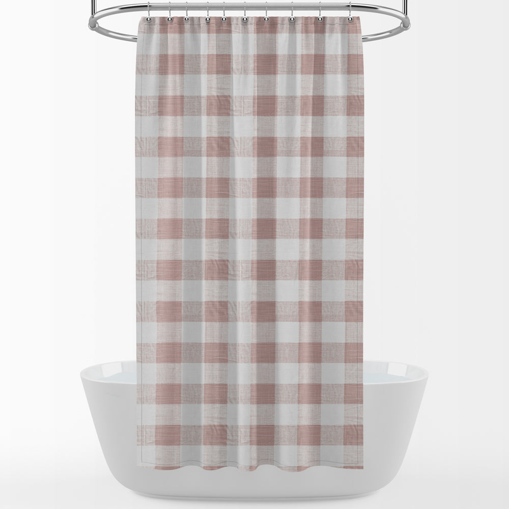 shower curtain in anderson blush buffalo check plaid