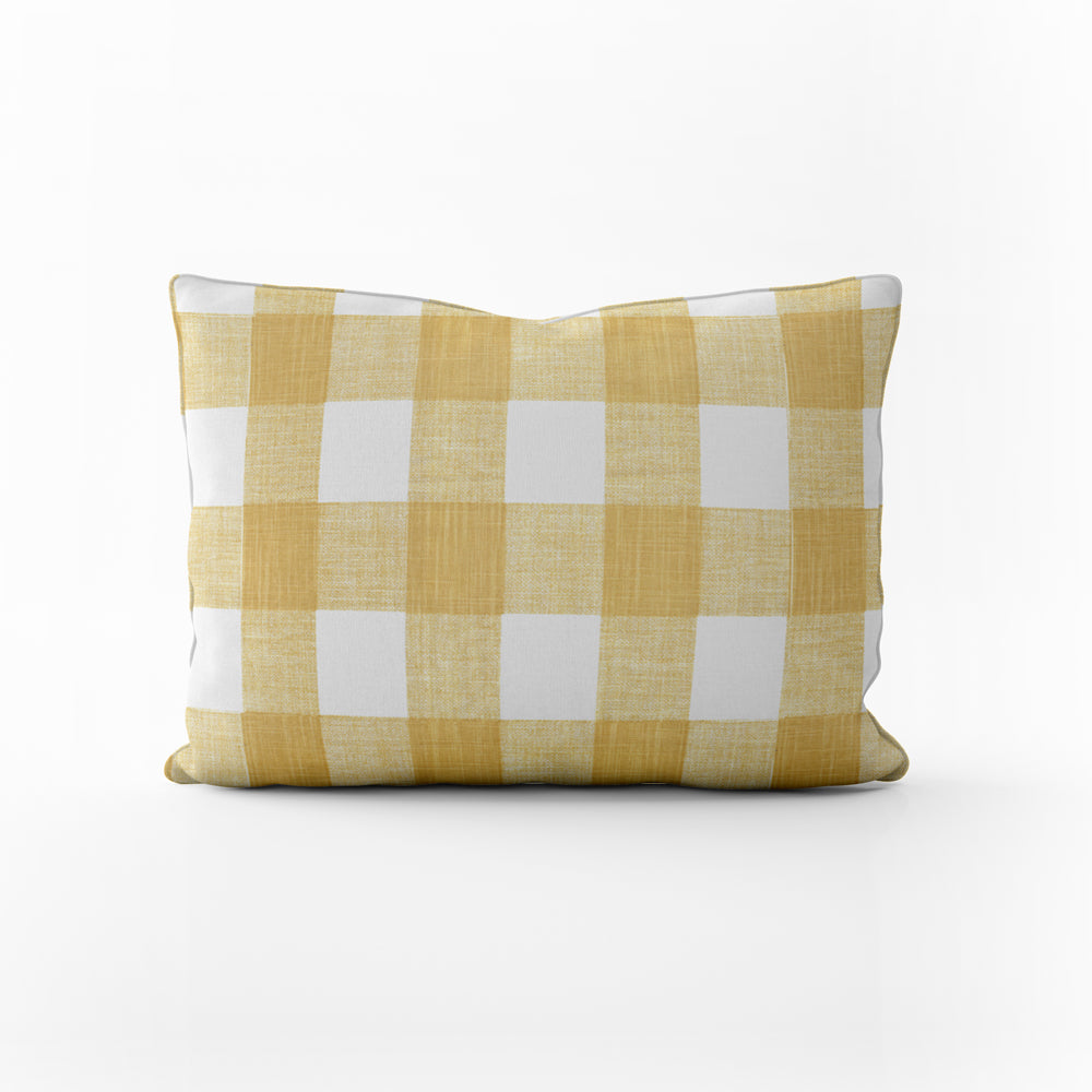 decorative pillows in anderson brazilian yellow buffalo check plaid oblong 16" x 12"