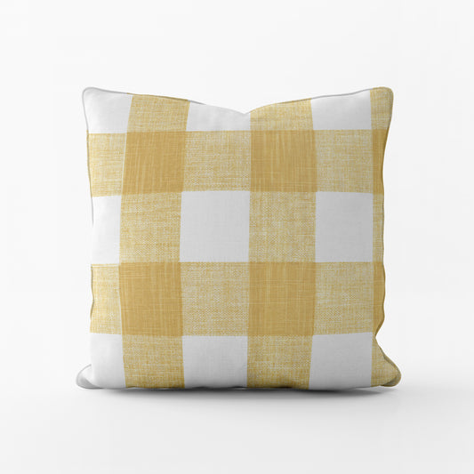 decorative pillows in anderson brazilian yellow buffalo check plaid