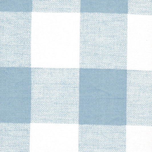 gathered crib skirt in anderson cashmere light blue buffalo check plaid