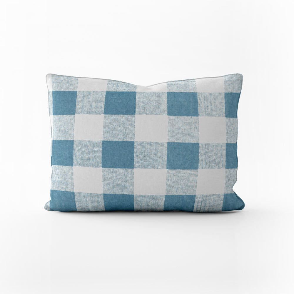 decorative pillows in anderson cashmere light blue buffalo check oblong 16" x 12"