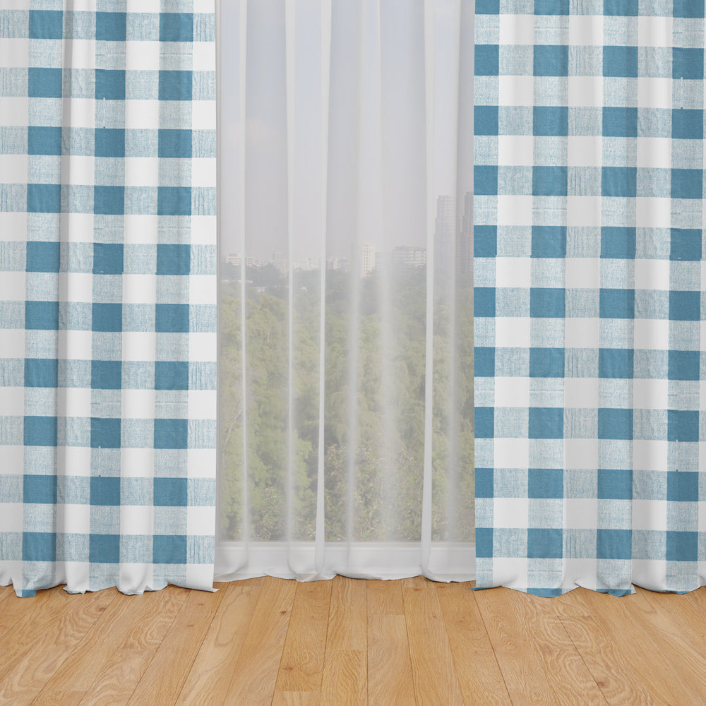 rod pocket curtains in anderson cashmere light blue buffalo check
