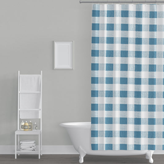 shower curtain in anderson cashmere light blue buffalo check