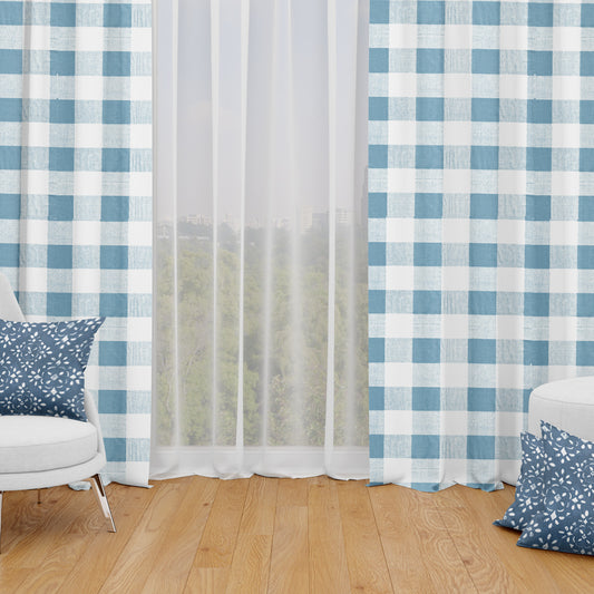 tab top curtains in anderson cashmere light blue buffalo check
