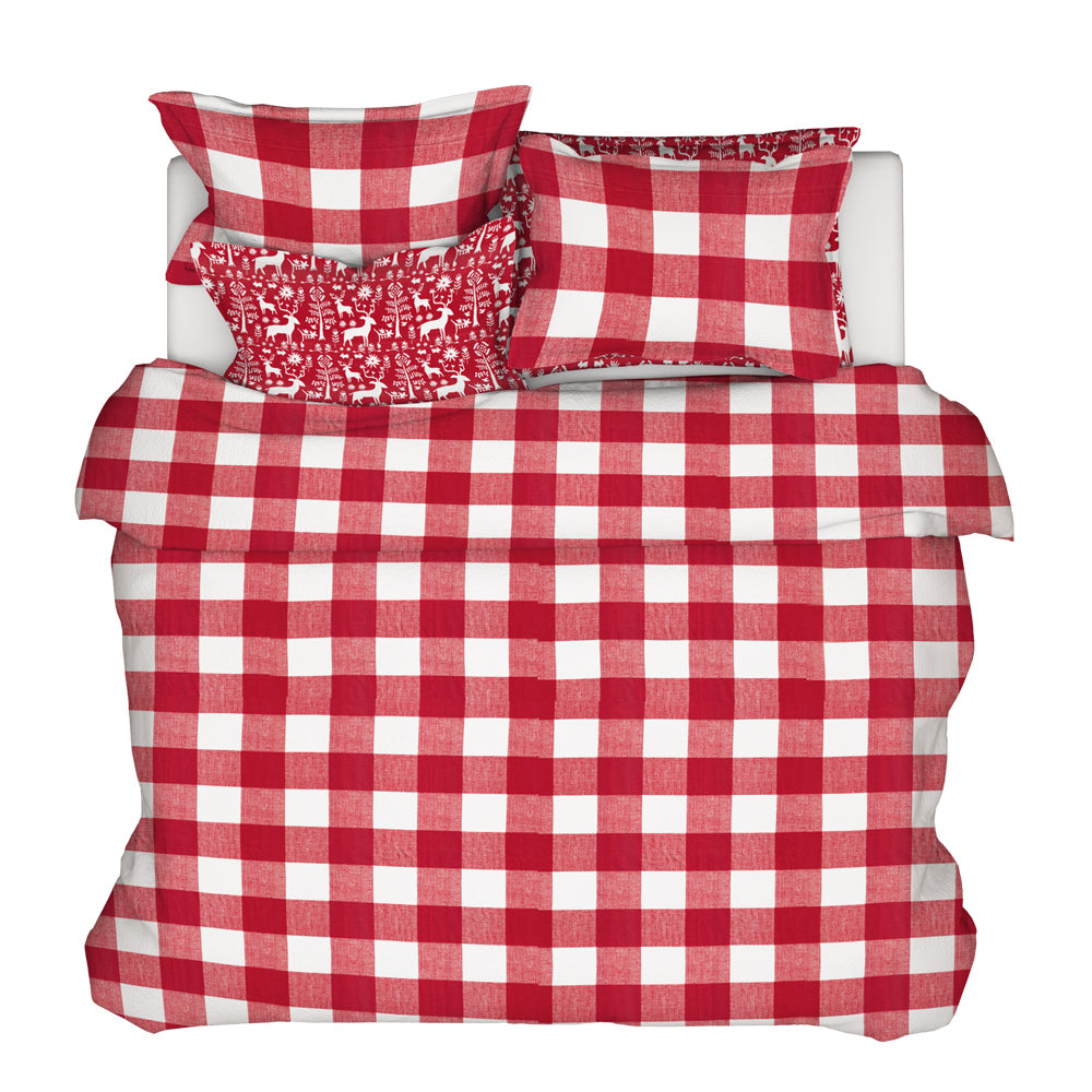 duvet cover in anderson lipstick red buffalo check plaid