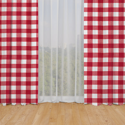rod pocket curtain panels pair in anderson lipstick red buffalo check plaid