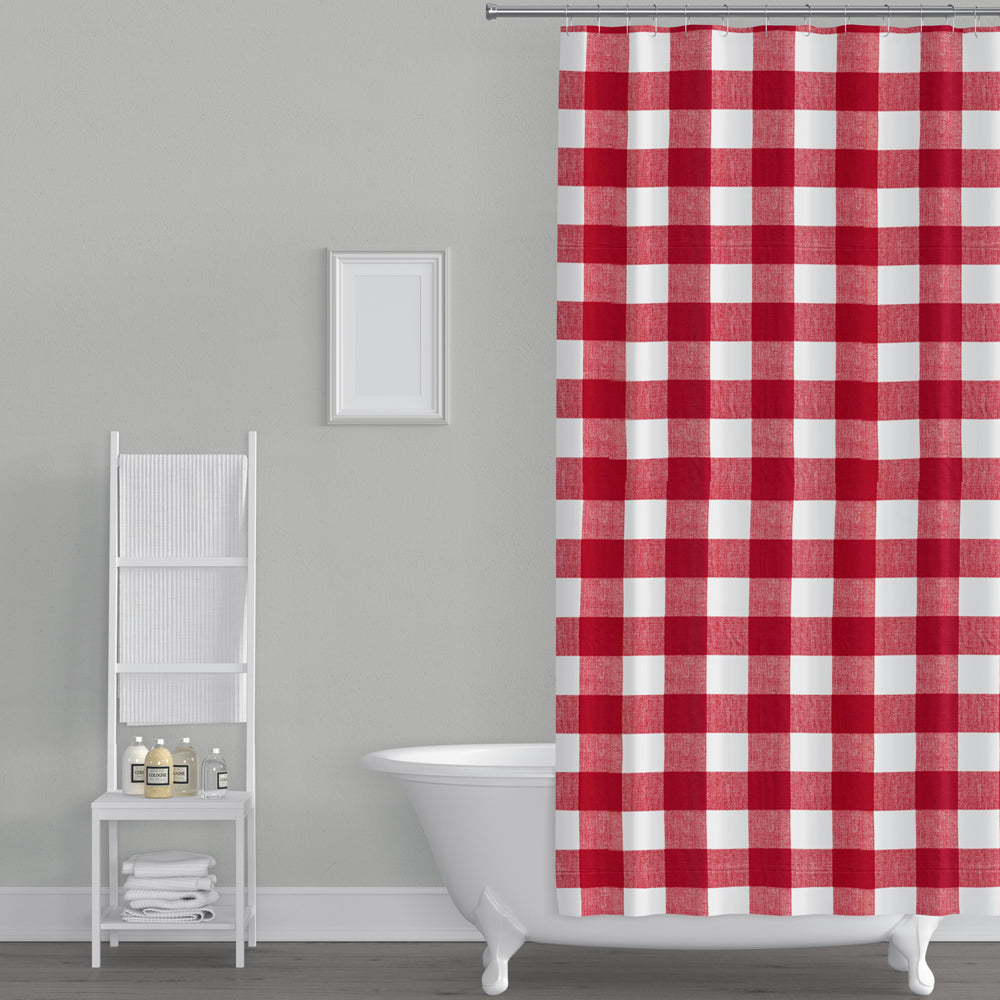 shower curtain in anderson lipstick red buffalo check plaid