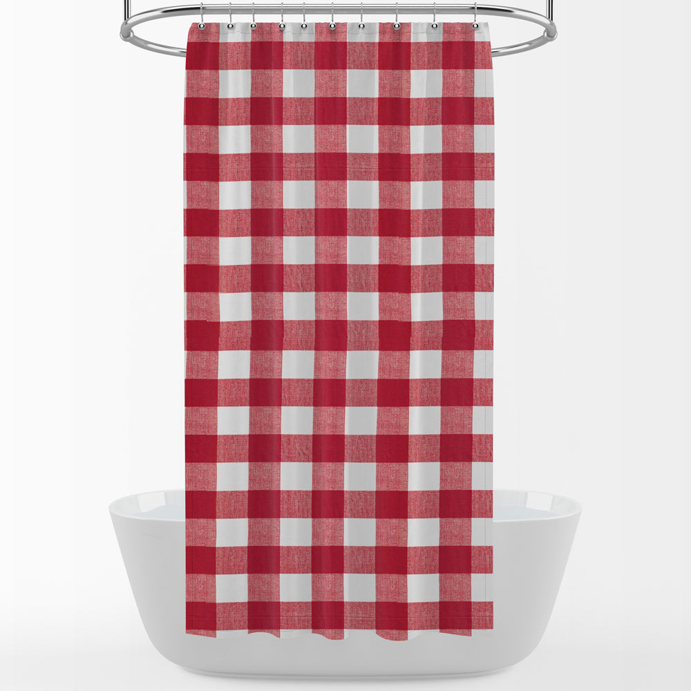 shower curtain in anderson lipstick red buffalo check plaid