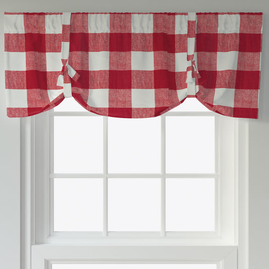 tie-up valance in anderson lipstick red buffalo check plaid