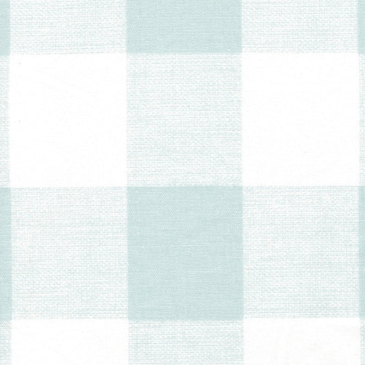 round tablecloth in anderson snowy pale blue-green buffalo check plaid