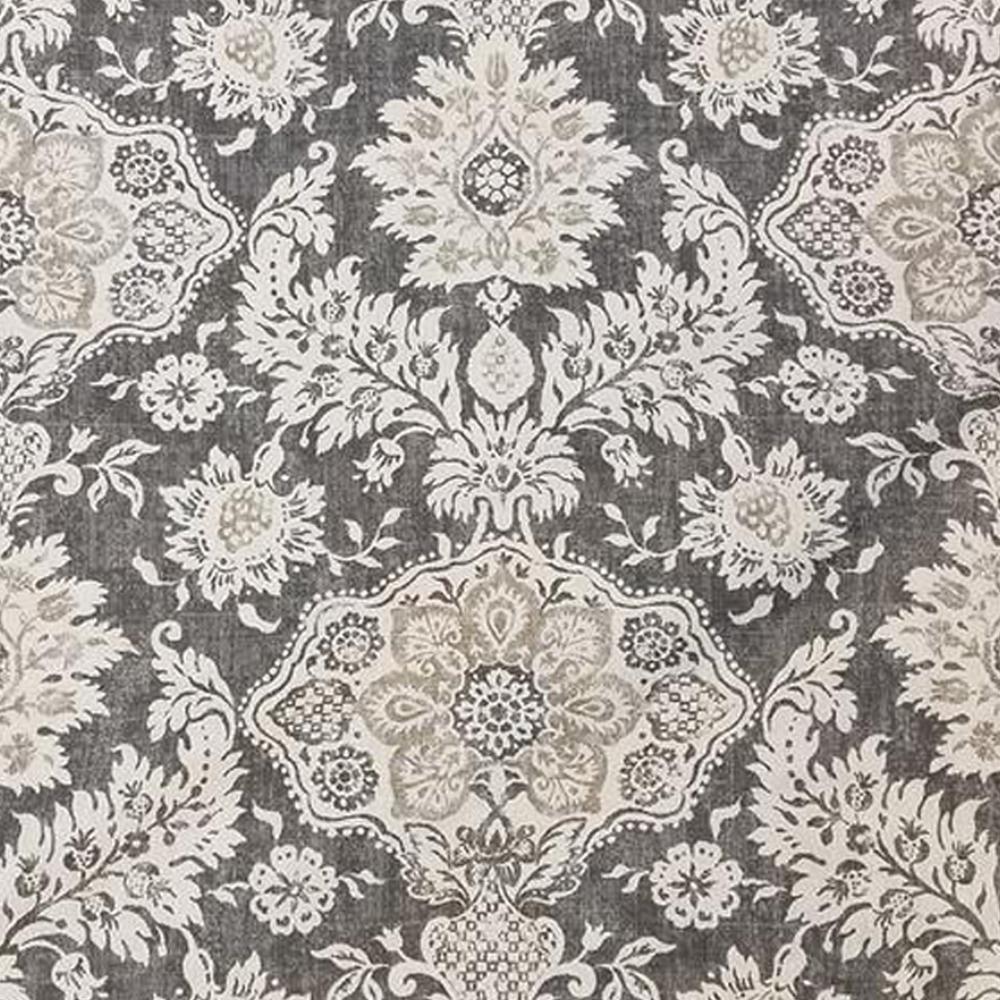 bed scarf in belmont metal gray floral damask