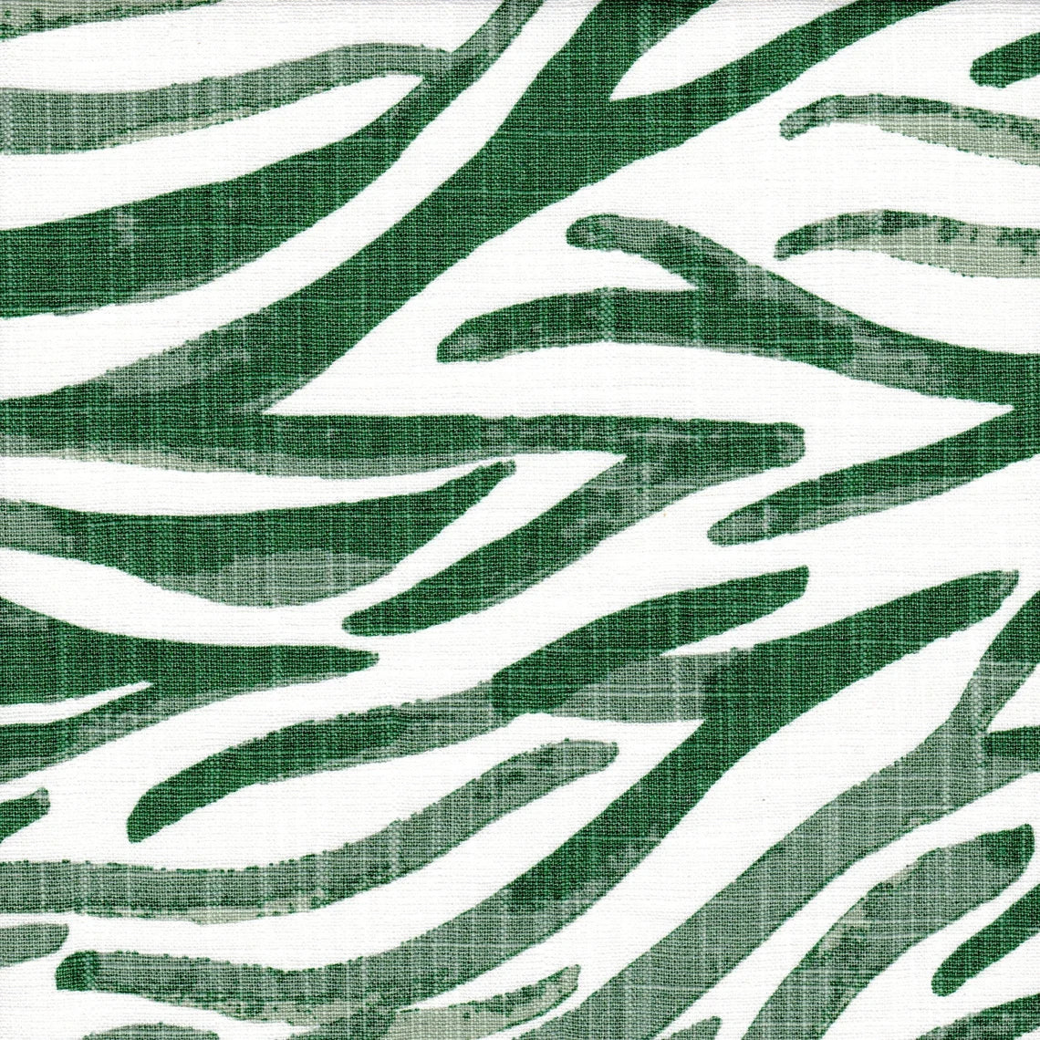 scallop valance in babur fairway green watercolor wavy stripe
