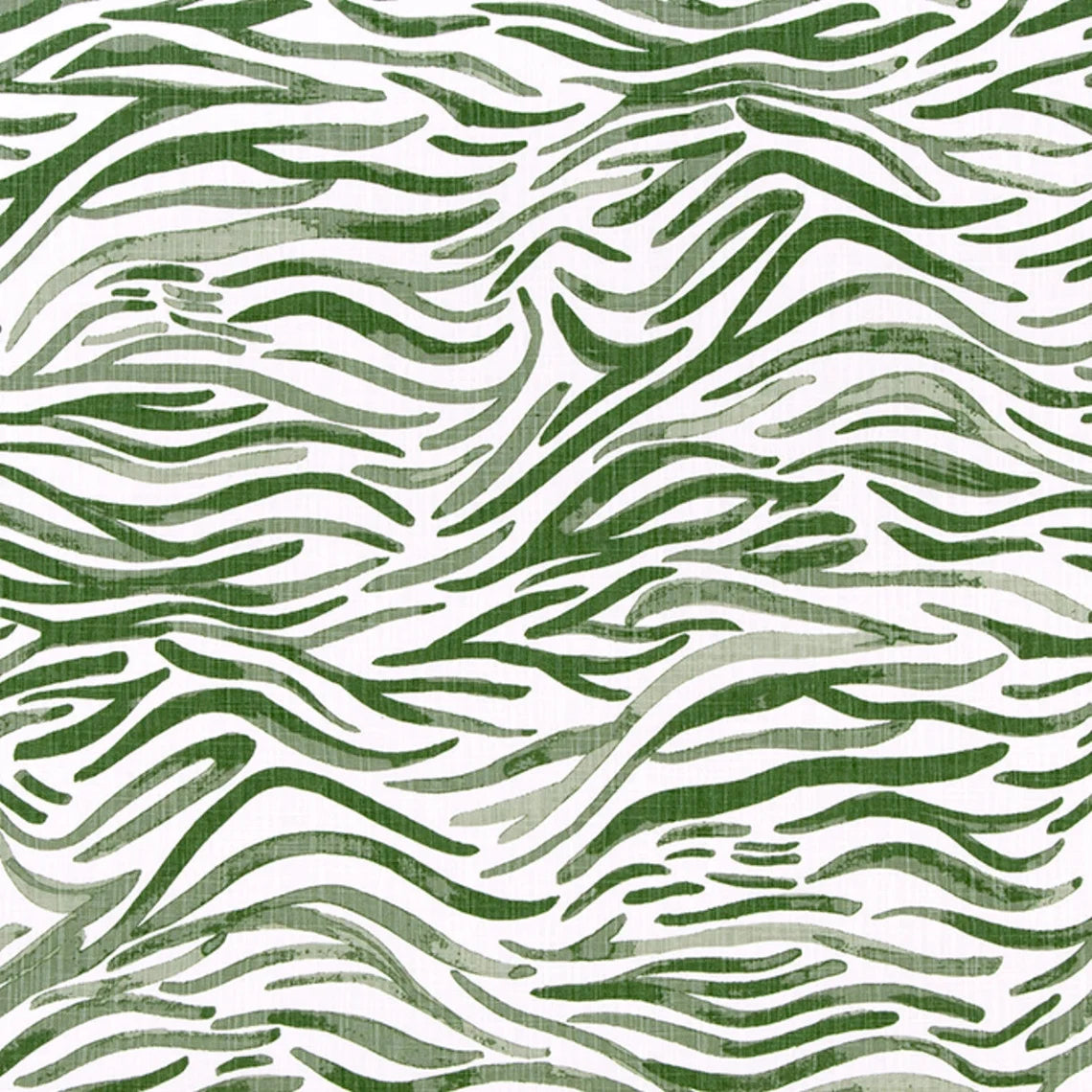 scallop valance in babur fairway green watercolor wavy stripe