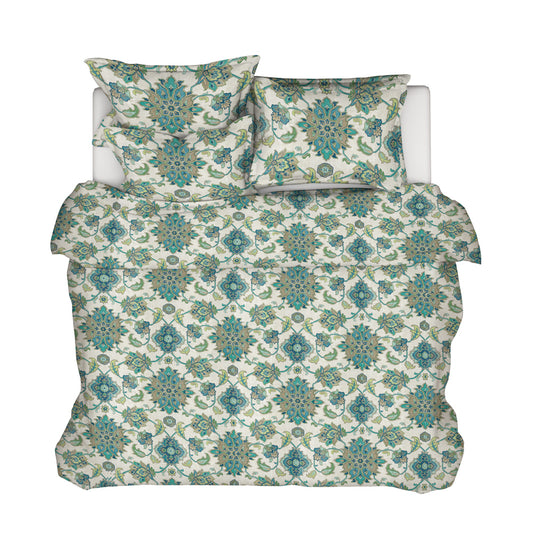 duvet cover in brooklyn ocean jacobean floral large scale