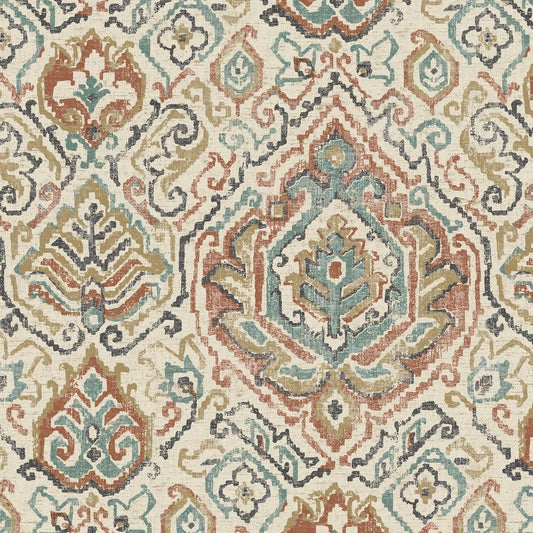Bed Runner in Cathell Clay Medallion Weathered Persian Rug Design- Large Scale