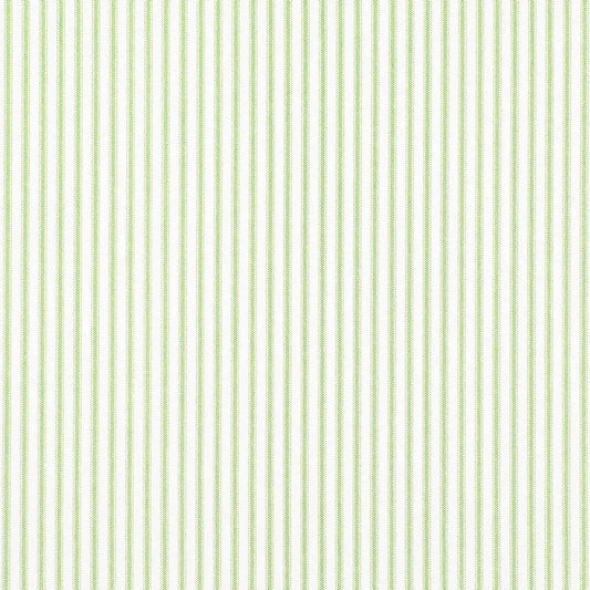 tailored bedskirt in classic kiwi green ticking stripe on white
