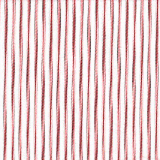 gathered crib skirt in classic lipstick red ticking stripe on white