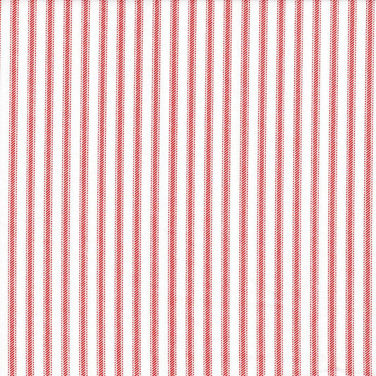 gathered bedskirt in classic lipstick red ticking stripe on white