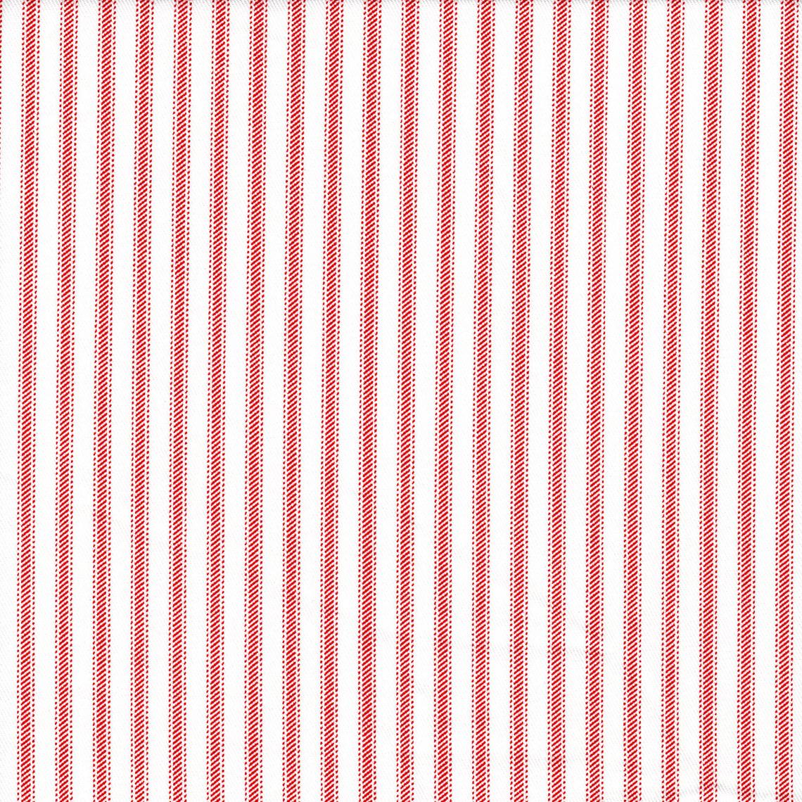 round tablecloth in classic lipstick red ticking stripe on white