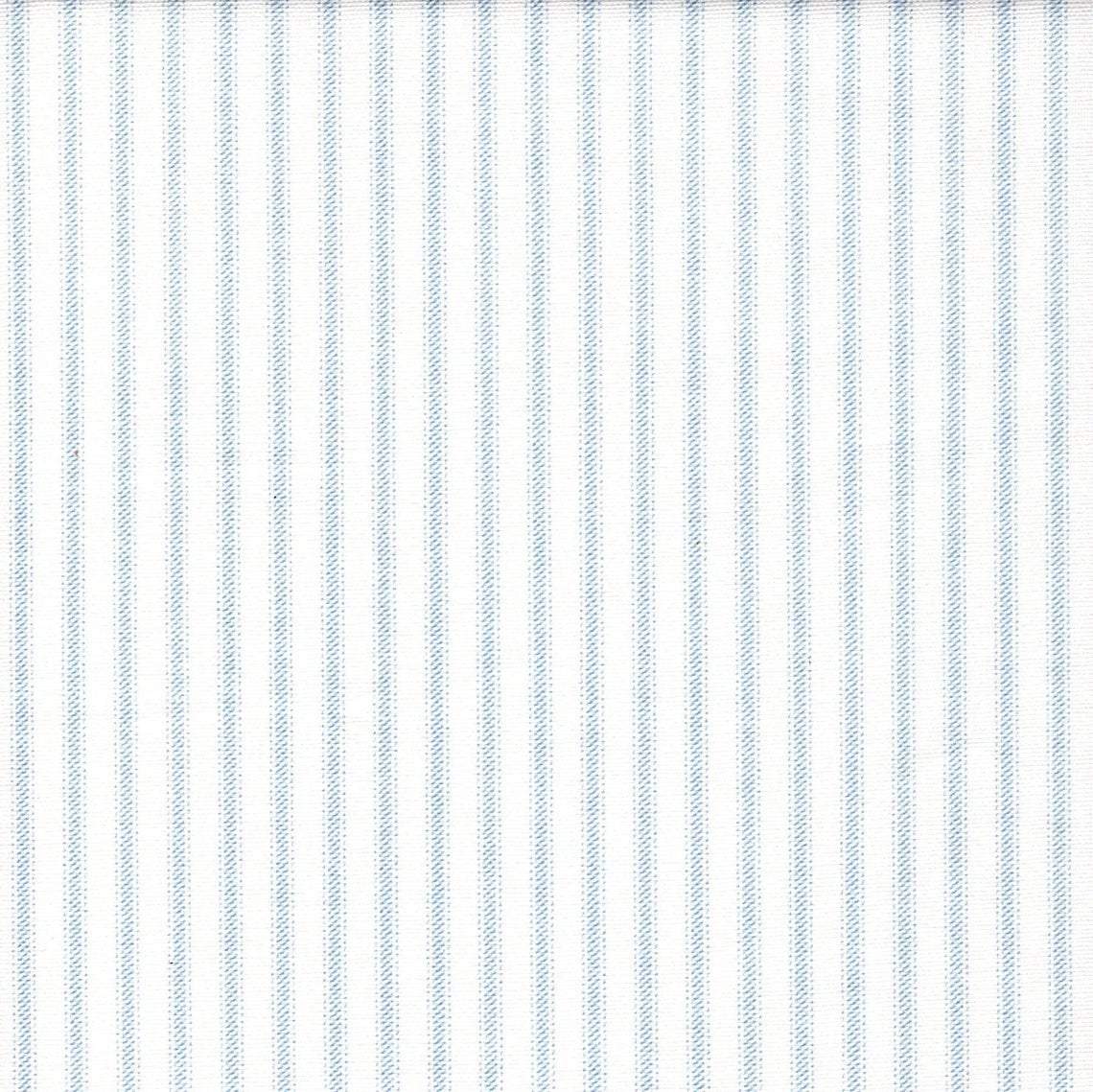 tailored crib skirt in classic pale blue ticking stripe