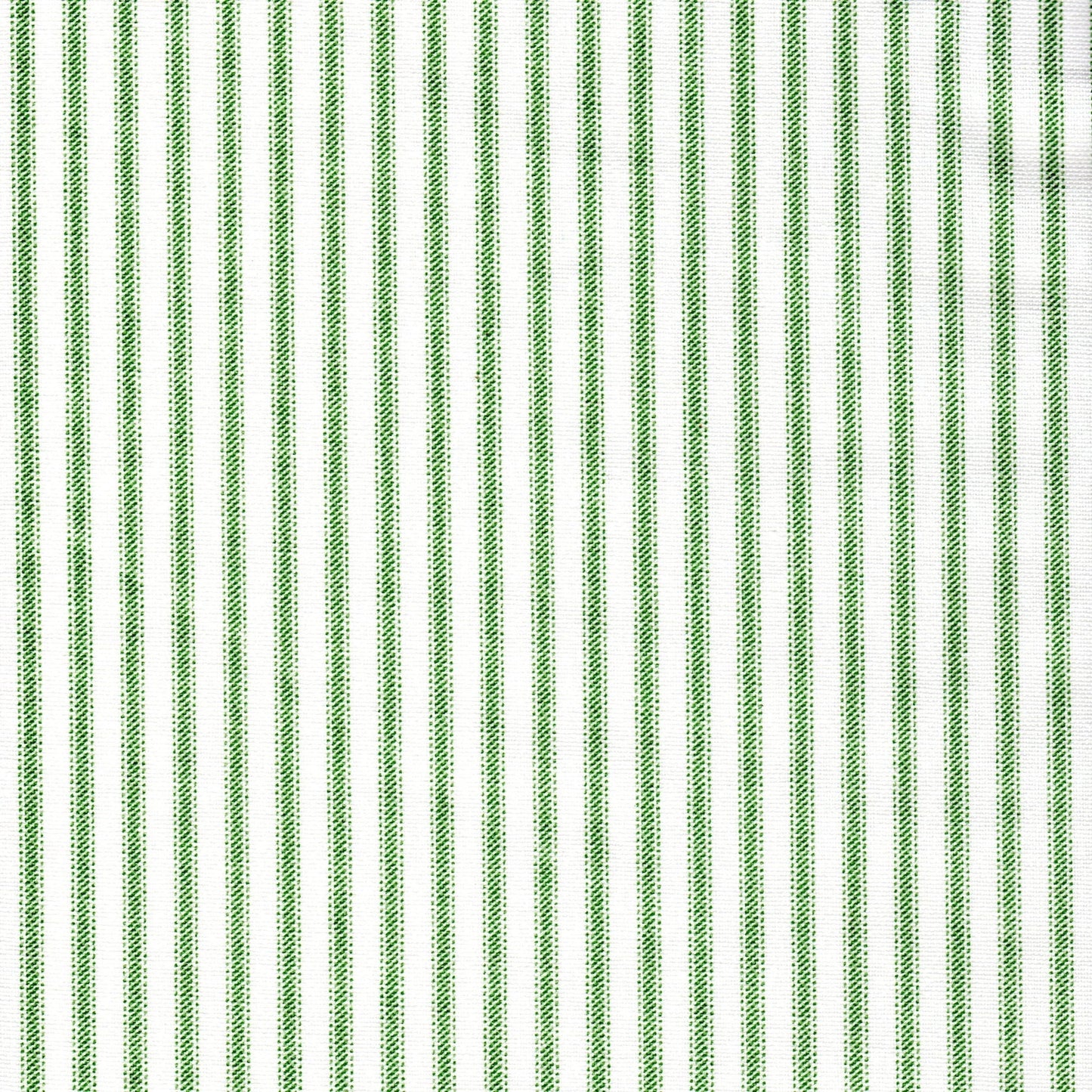 tab top curtains in Classic Pine Green Ticking Stripe on White