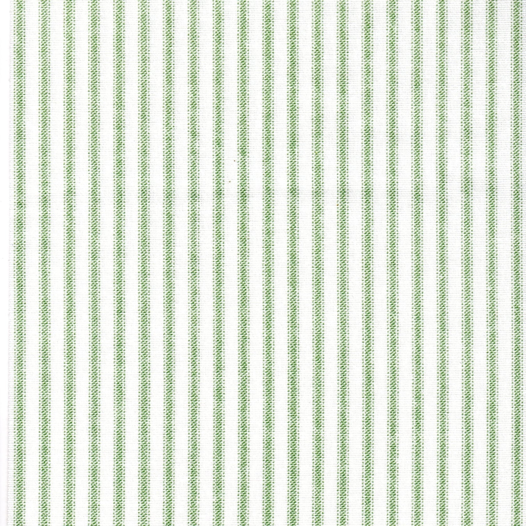 tab top curtains in Classic Sage Green Ticking Stripe on White