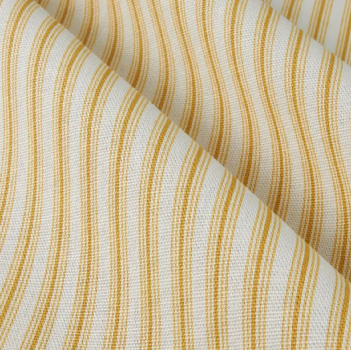 tailored tier cafe curtain panels pair in cottage barley yellow gold stripe