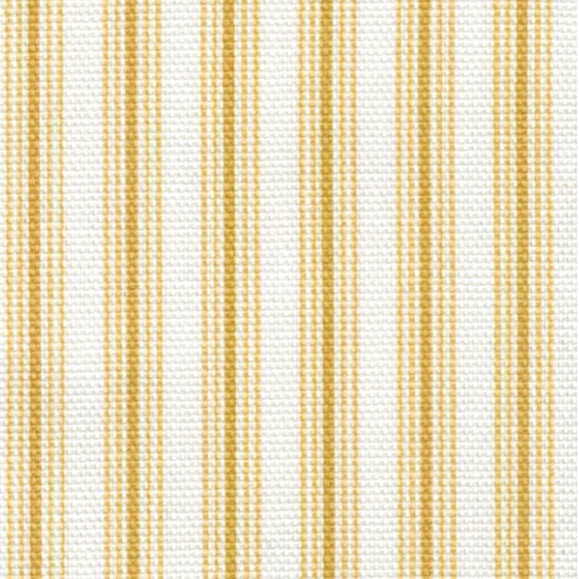 gathered crib skirt in cottage barley yellow gold stripe