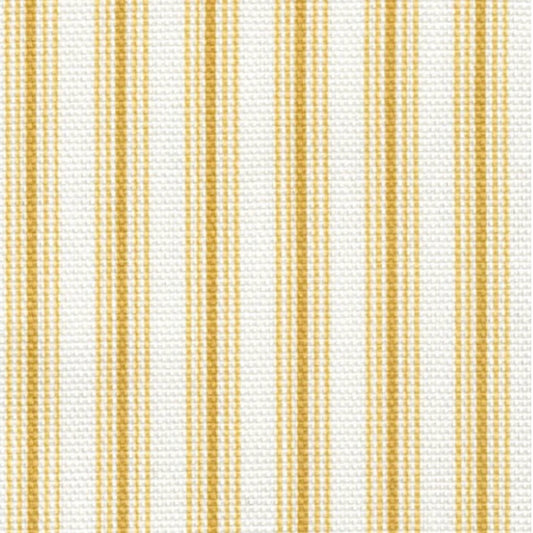 gathered crib skirt in cottage barley yellow gold stripe