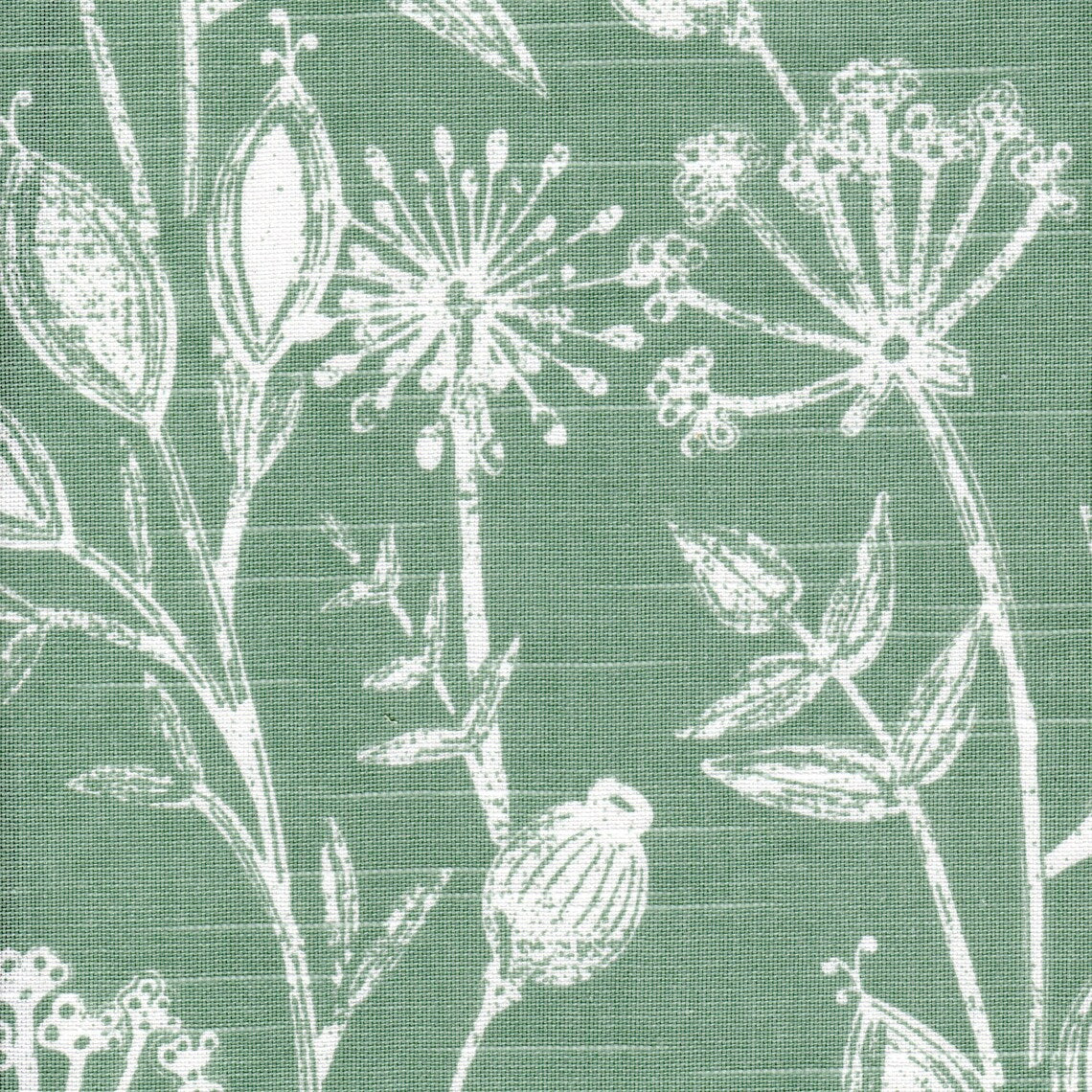 rod pocket curtains in Daman Spruce Green Floral