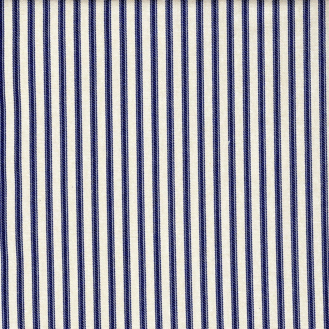 bed scarf in farmhouse dark blue ticking stripe on cream