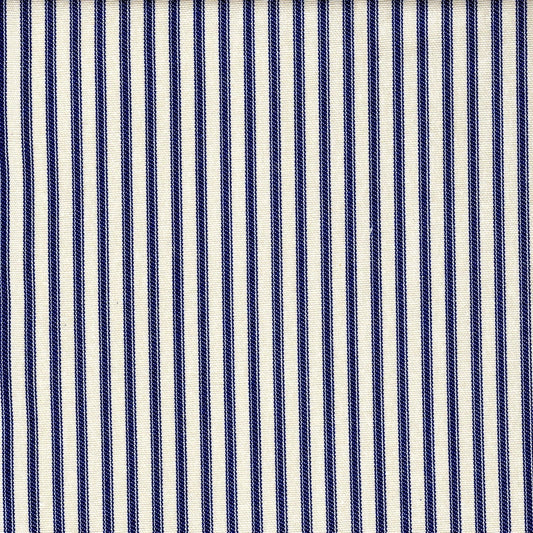 bed scarf in farmhouse dark blue ticking stripe on cream