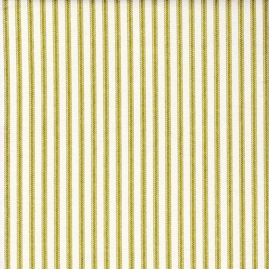 round tablecloth in farmhouse meadow green ticking stripe on cream