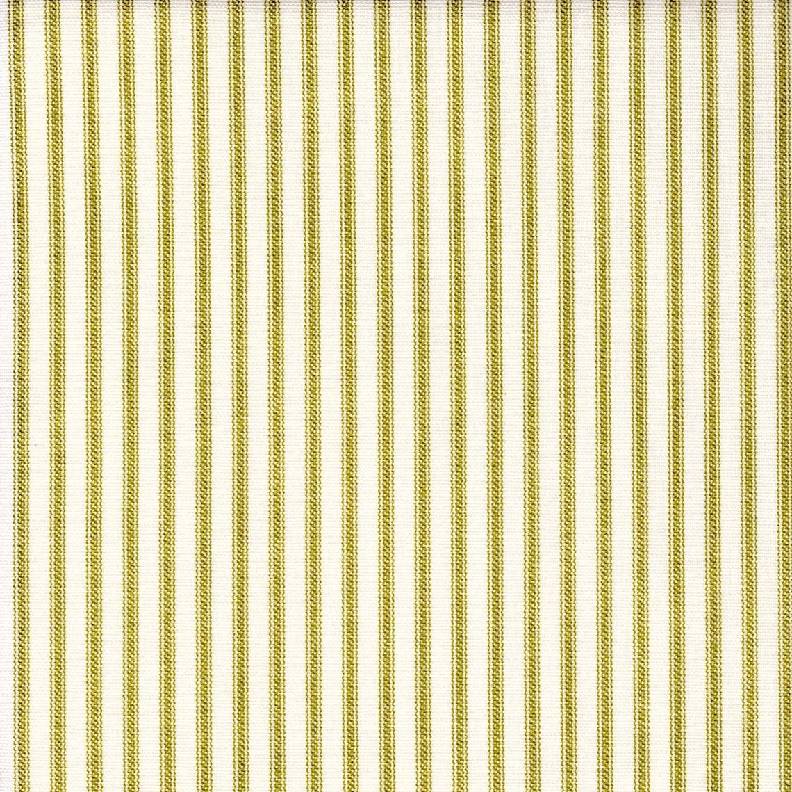 bed scarf in farmhouse meadow green ticking stripe on cream