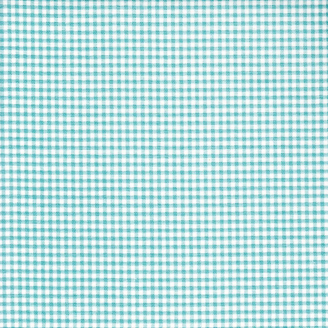 shower curtain in farmhouse turquoise blue gingham check on cream