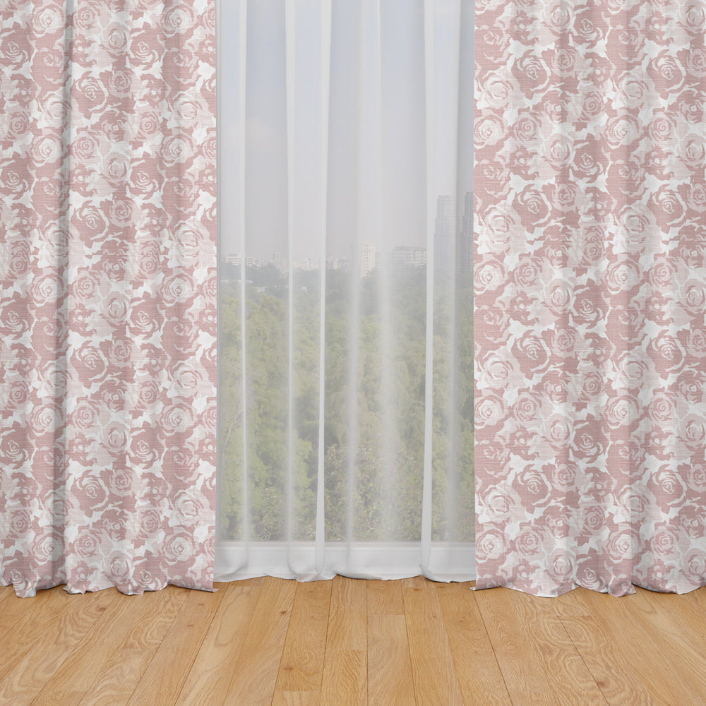 rod pocket curtain panels pair in farrah blush floral