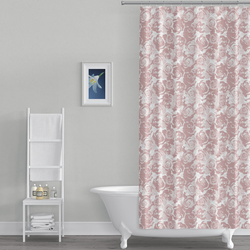 shower curtain in farrah blush floral