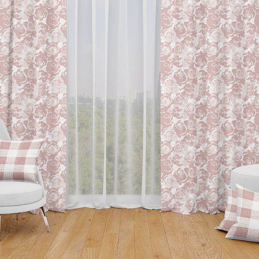 tab top curtain panels pair in farrah blush floral