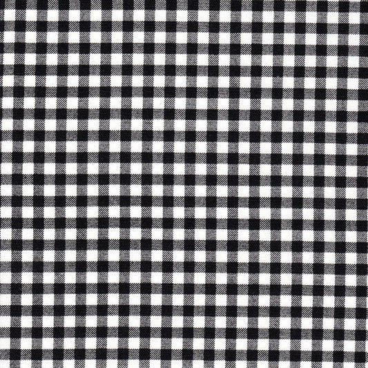 Tab Top Curtains in Black Large Gingham Check on White