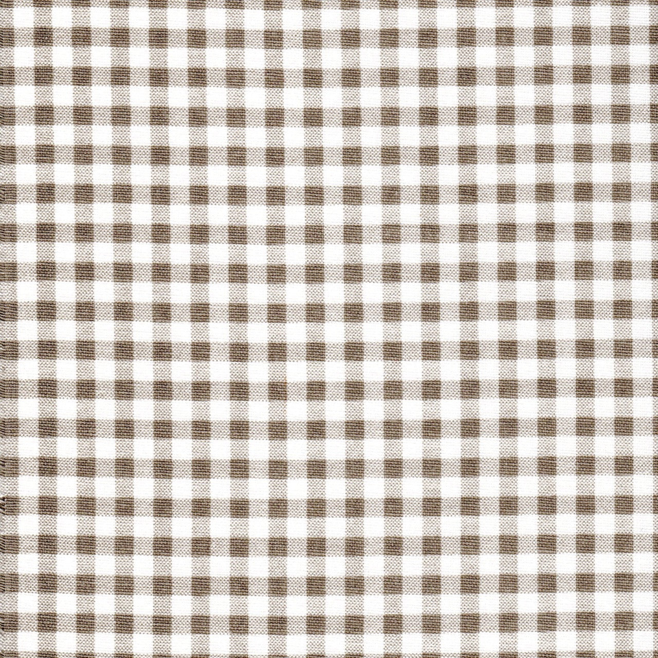 Round Tablecloth in Ecru Large Gingham Check on White