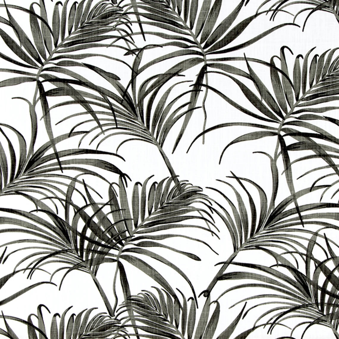 tie-up valance in karoo raven black watercolor tropical foliage
