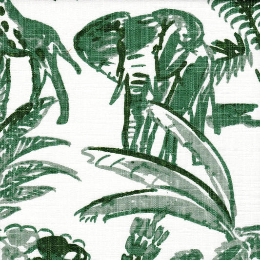 tab top curtains in meru fairway green safari animal toile