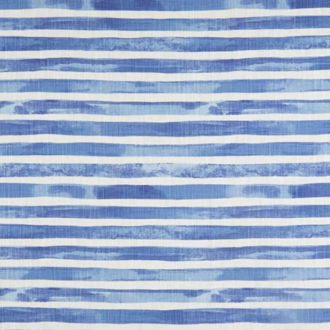 gathered bedskirt in nelson commodore blue horizontal watercolor stripe