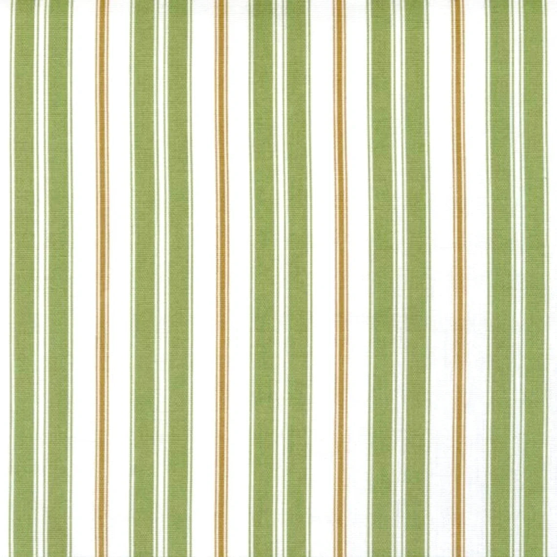 gathered bedskirt in newbury aloe green stripe- green, brown, white