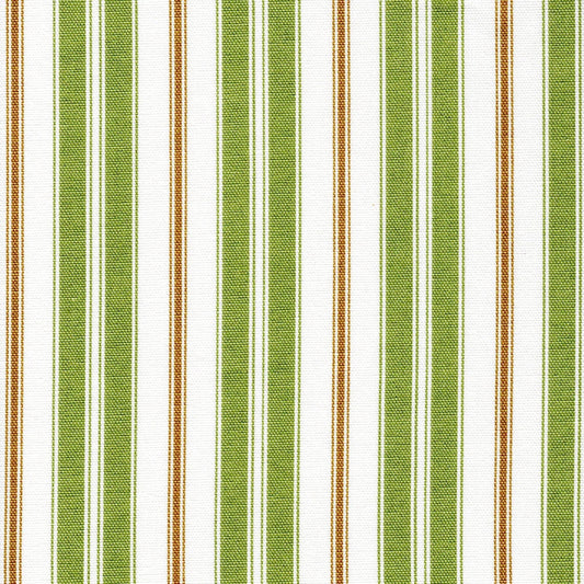 round tablecloth in newbury aloe green stripe- green, brown, white