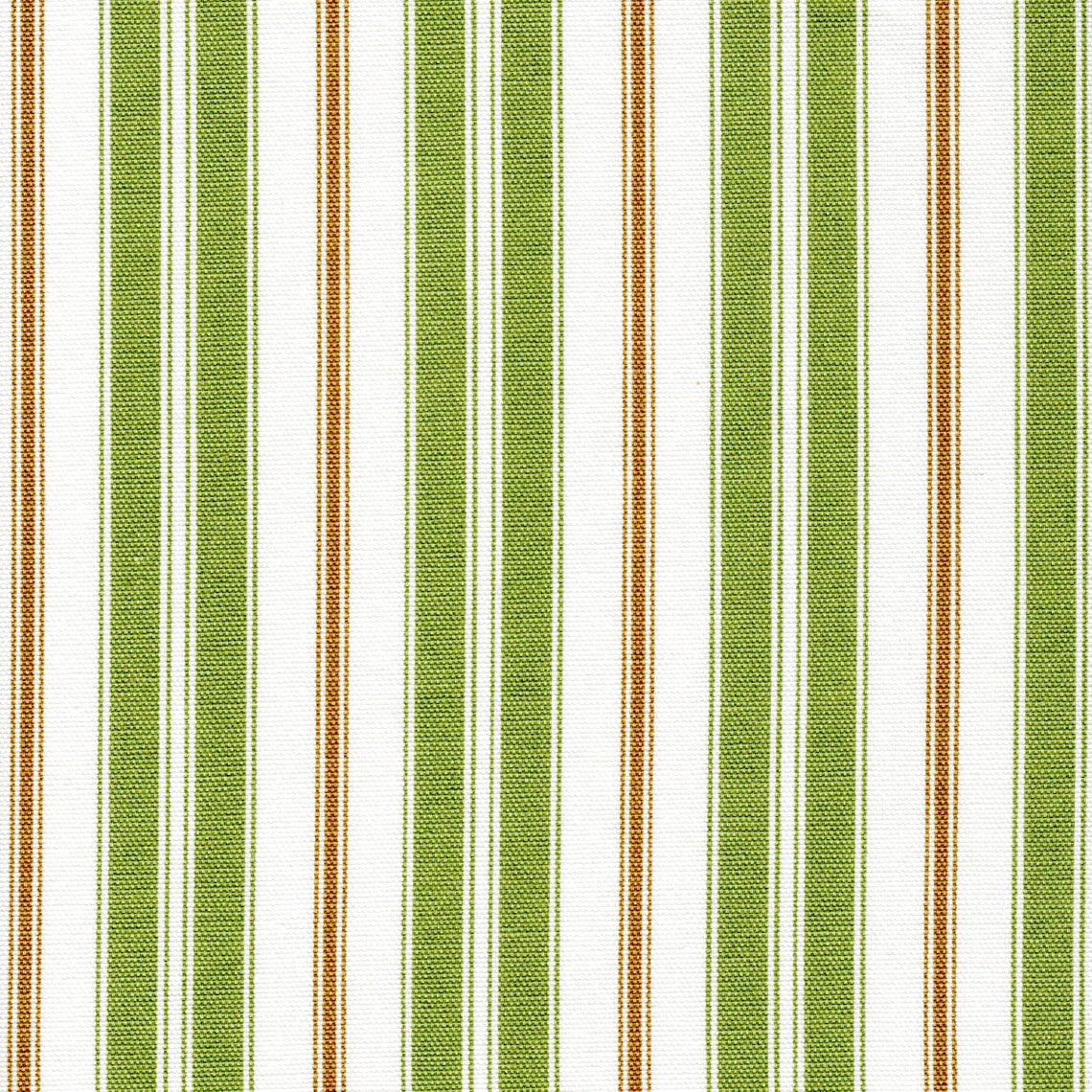 scalloped valance in newbury aloe green stripe- green, brown, white