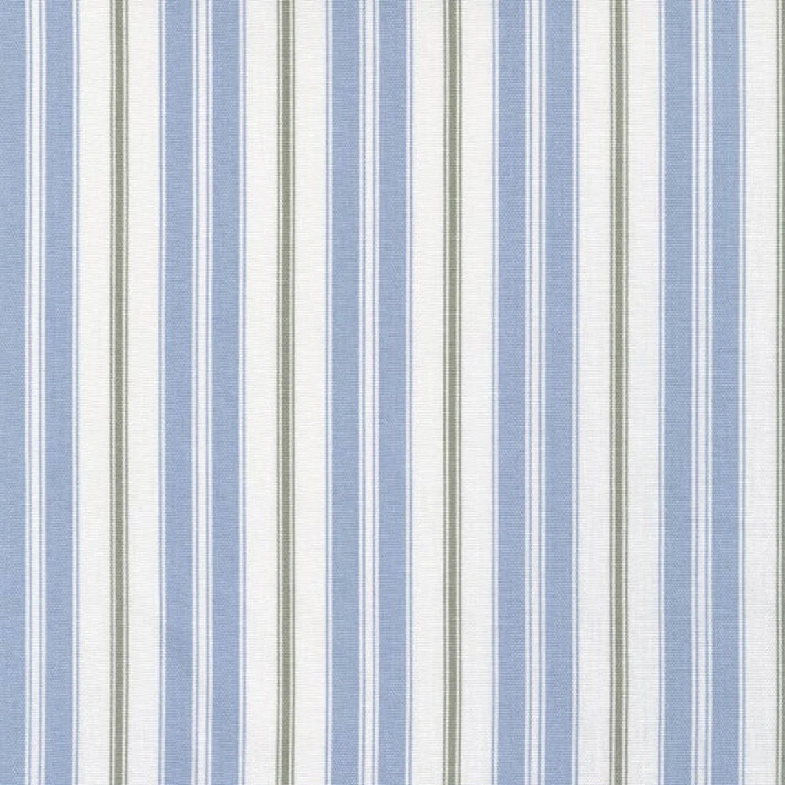 tab top curtain panels pair in newbury antique blue stripe- blue, green, white