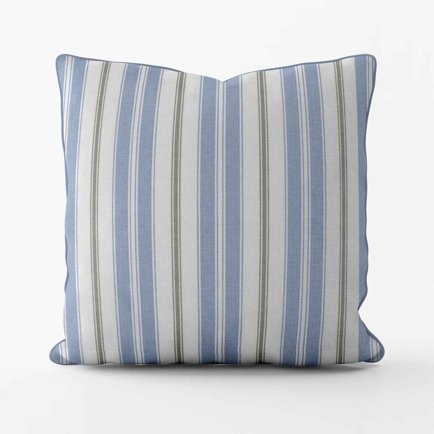 Decorative Pillows in Newbury Antique Blue Stripe- Blue, Green, White