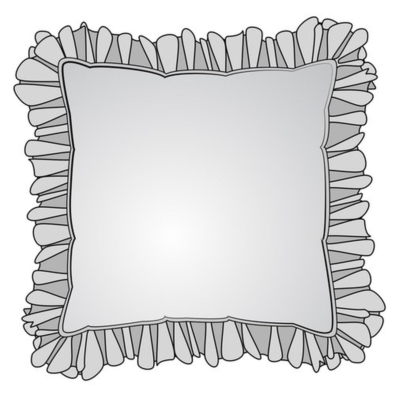 decorative pillows in talbot metal gray lattice medallion ruffled 16" x 16"